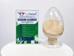 Échantillon d'alginate de sodium en poudre destiné à l'évaluation d'un épaississant pour l'impression textile