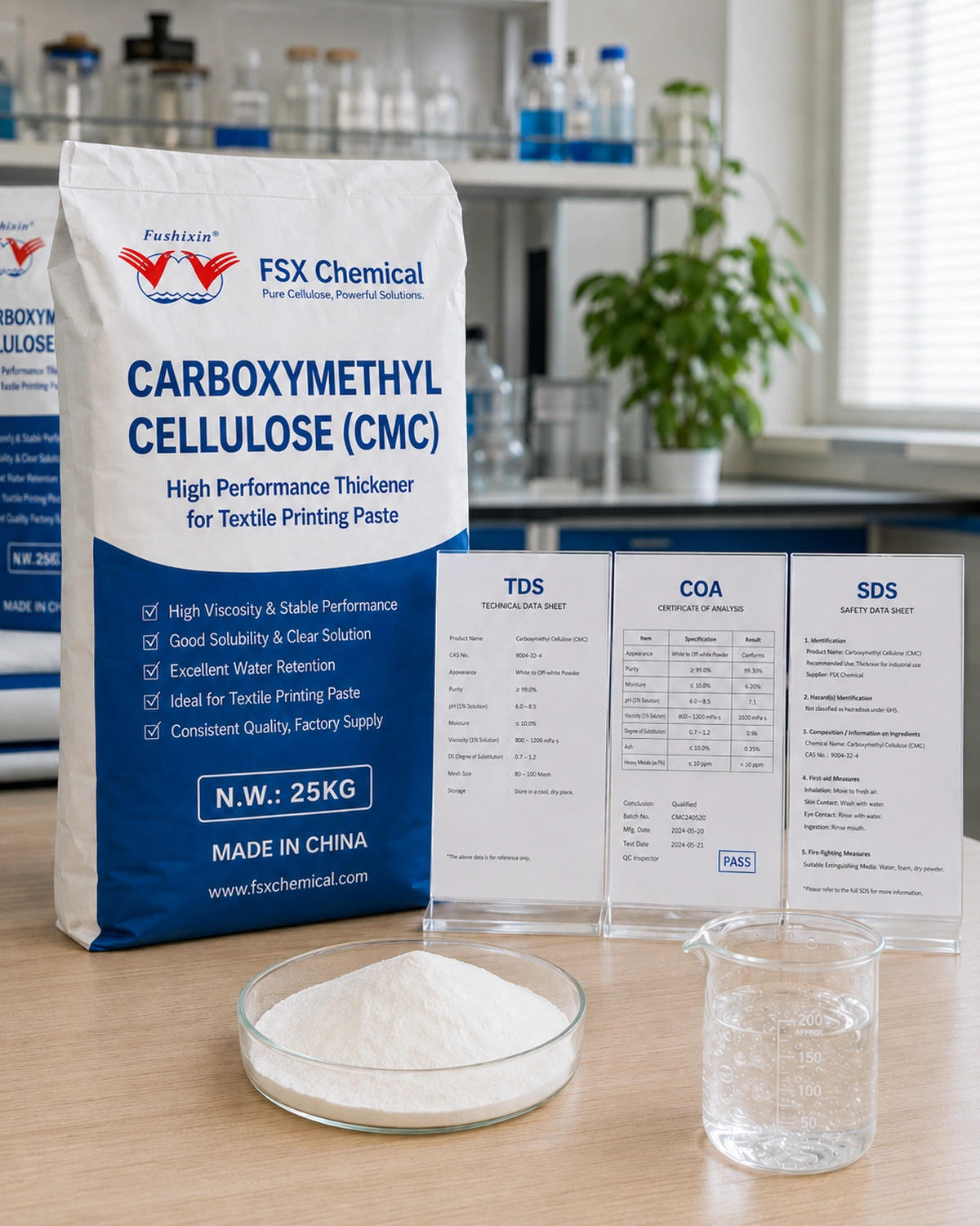 Examen des produits, échantillons et documents techniques de FSX Chemical CMC