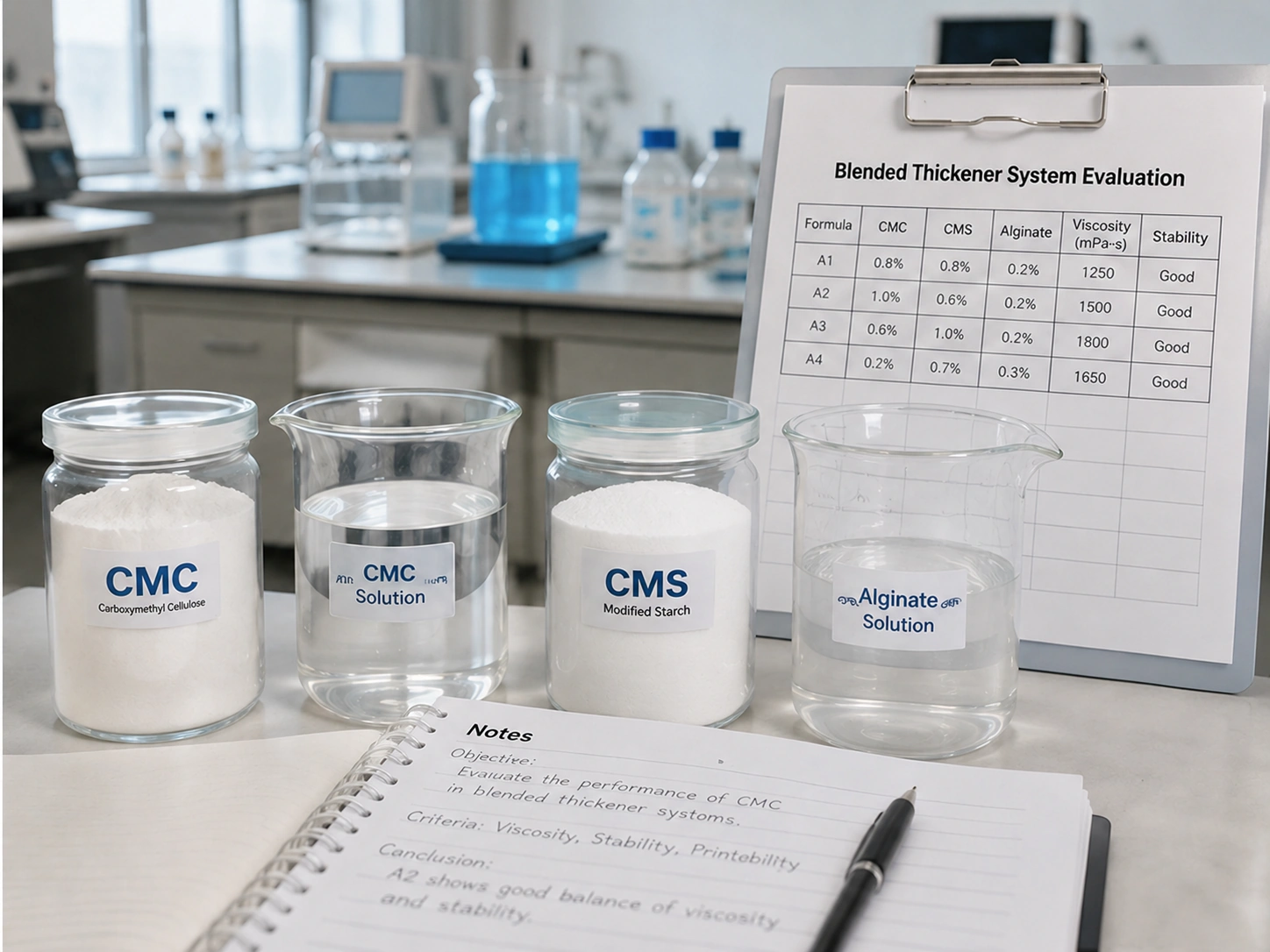 Produit chimique FSX de qualité CMC-MD destiné à l'évaluation de pâtes d'impression textile équilibrées et d'épaississants mélangés