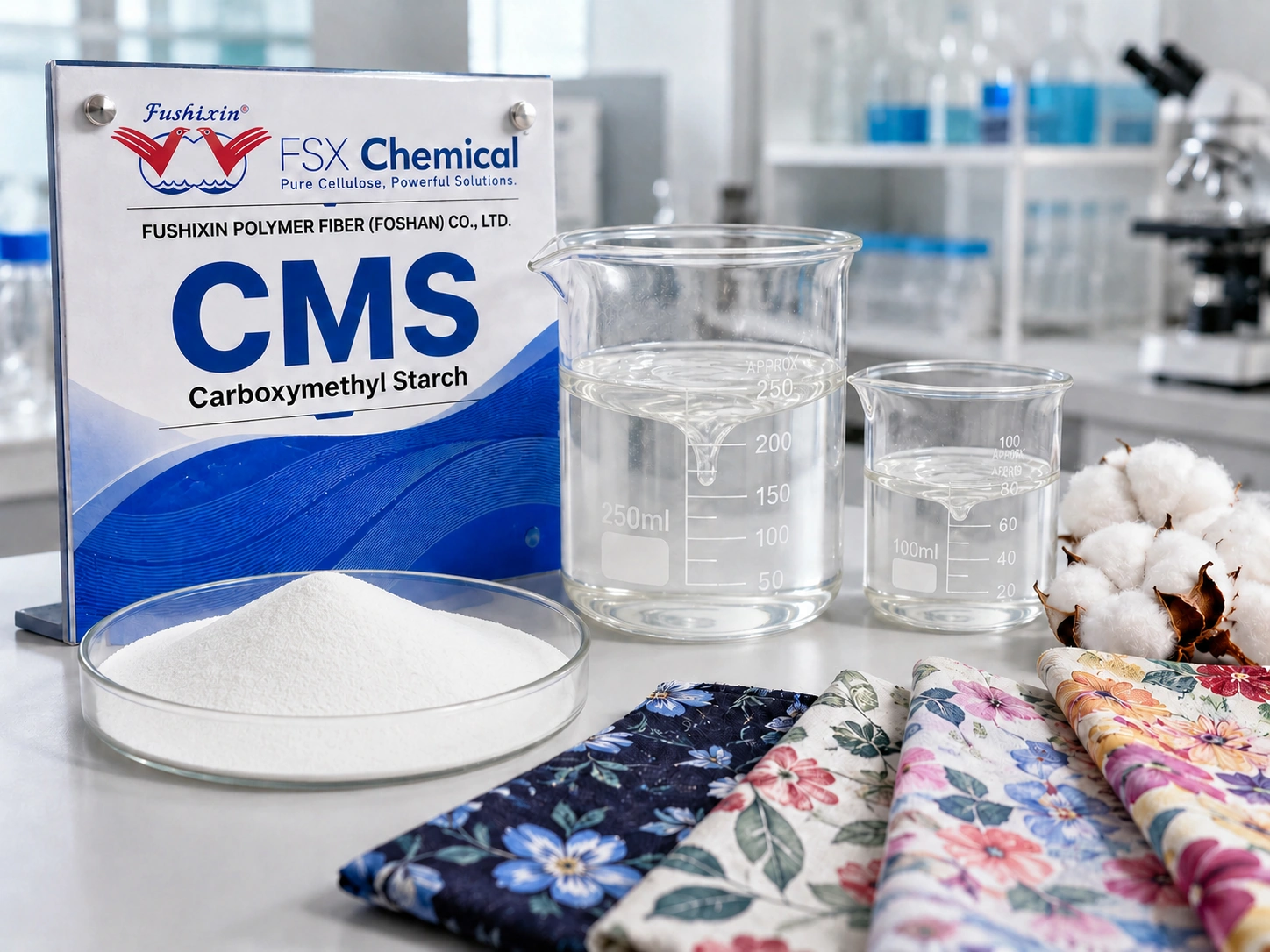 Évaluation de l'épaississant FSX Chemical CN-R CMS pour les pâtes d'impression textile réactives