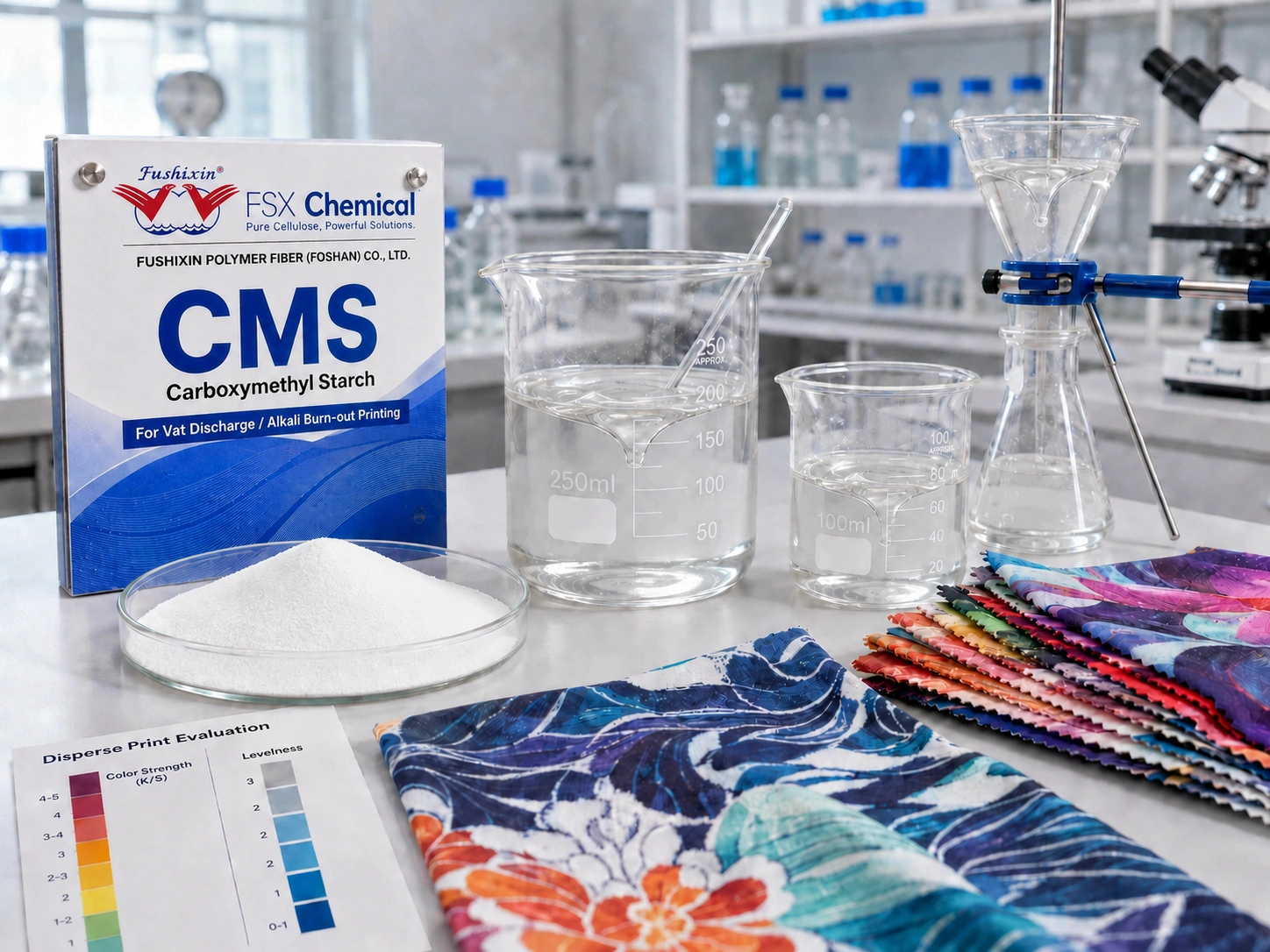 Épaississant FSX Chemical FS-05 CMS pour des essais de pâtes d'impression textile en dispersion