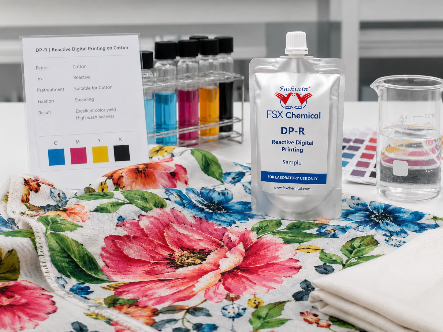 DP-R reactive digital printing paste test on cotton fabric