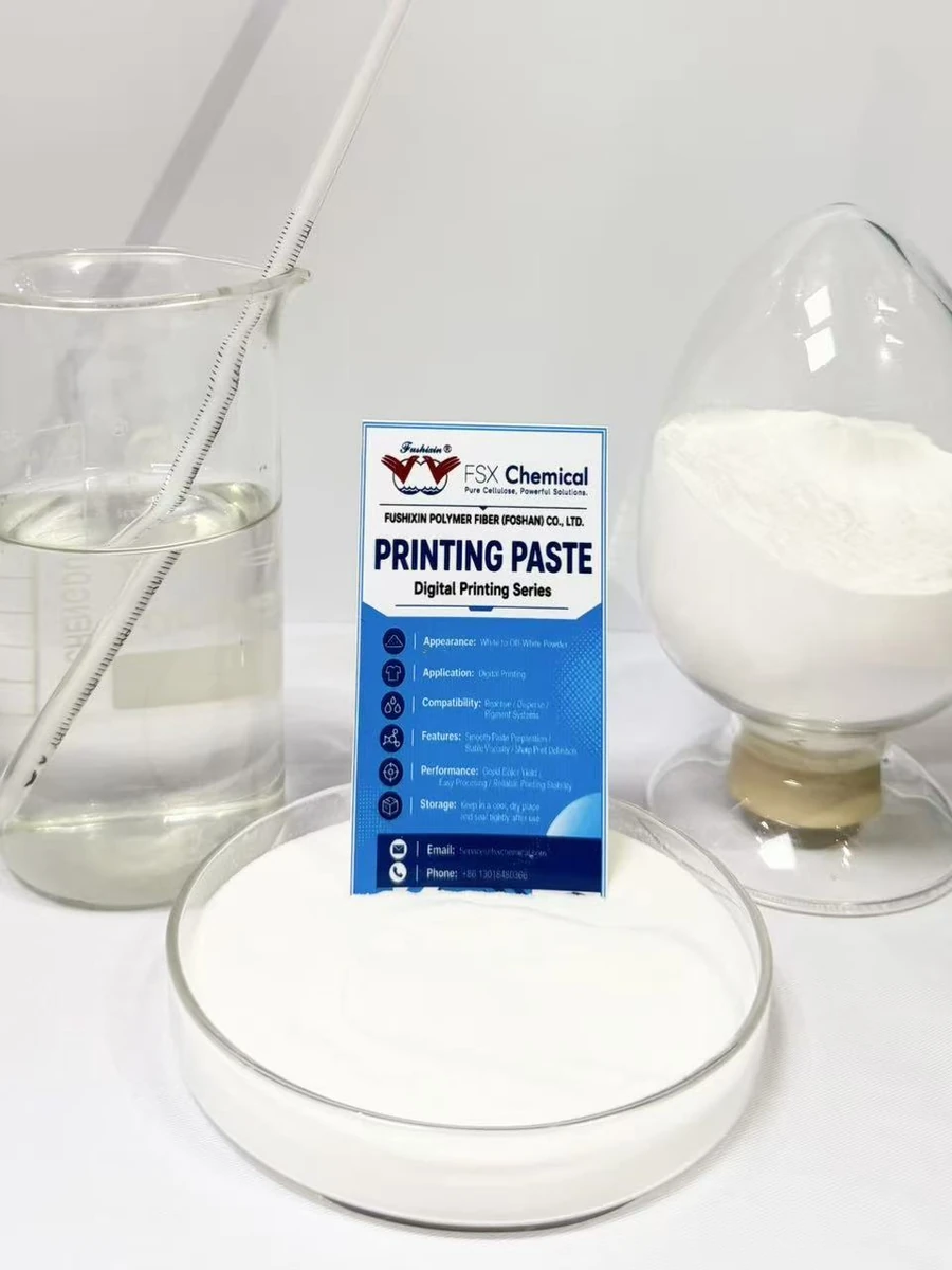 Digital printing paste powder and stock paste preparation for textile inkjet pretreatment