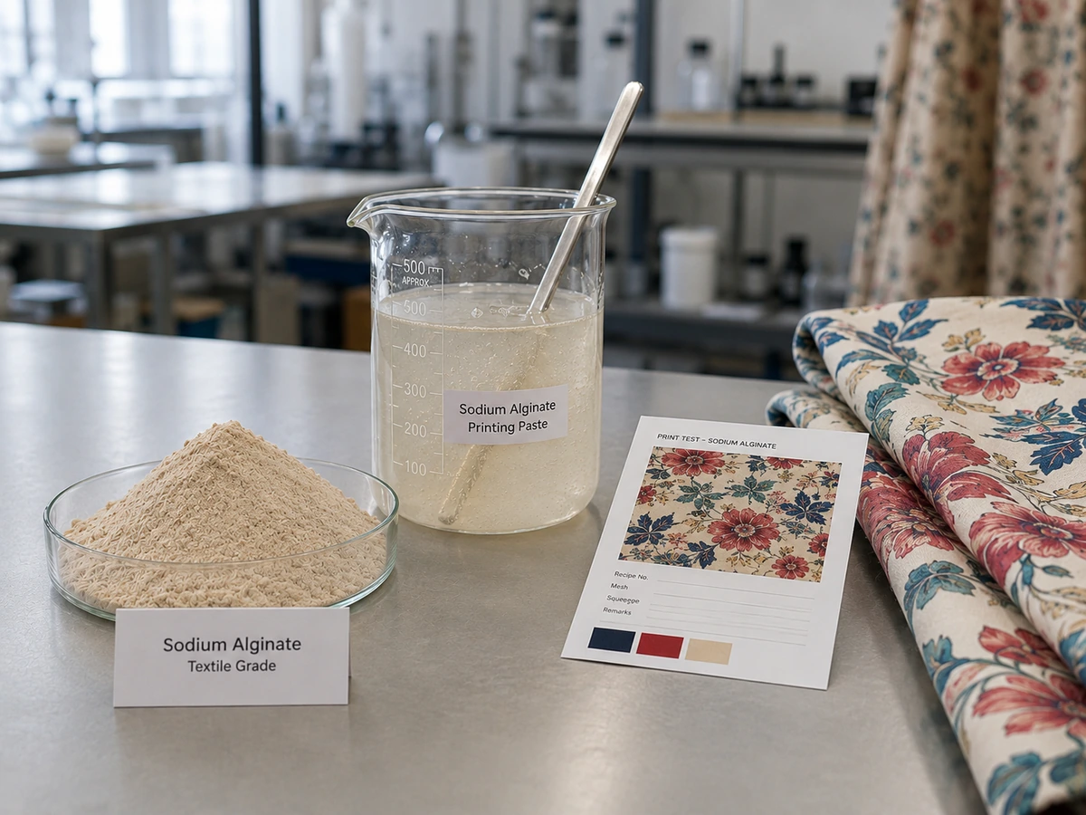 FSX Chemical sodium alginate application for reactive textile printing fabric and clean wash-off performance