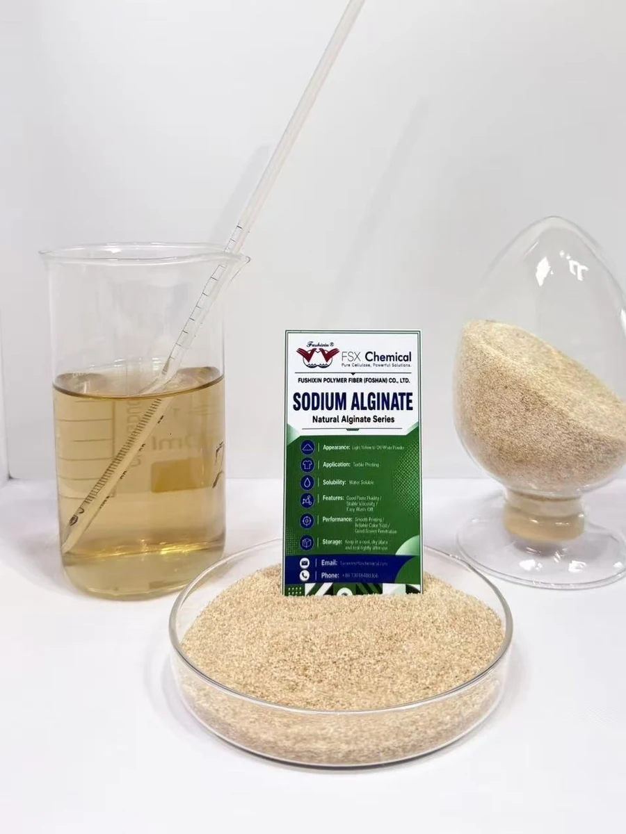 FSX Chemical sodium alginate powder and stock paste solution for reactive textile printing paste preparation