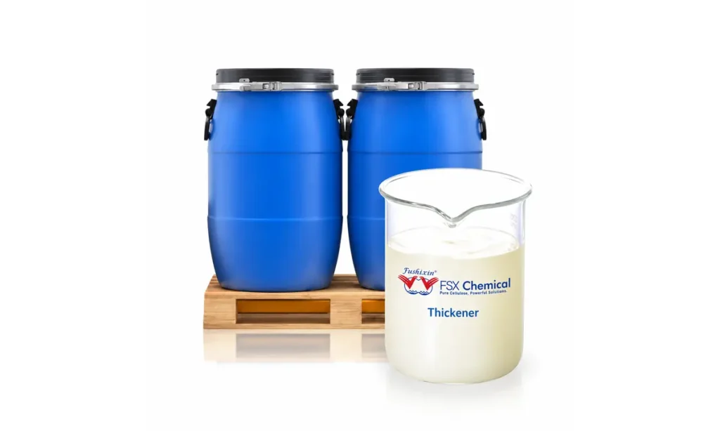 FSX Chemical synthetic printing thickener with blue drum packaging